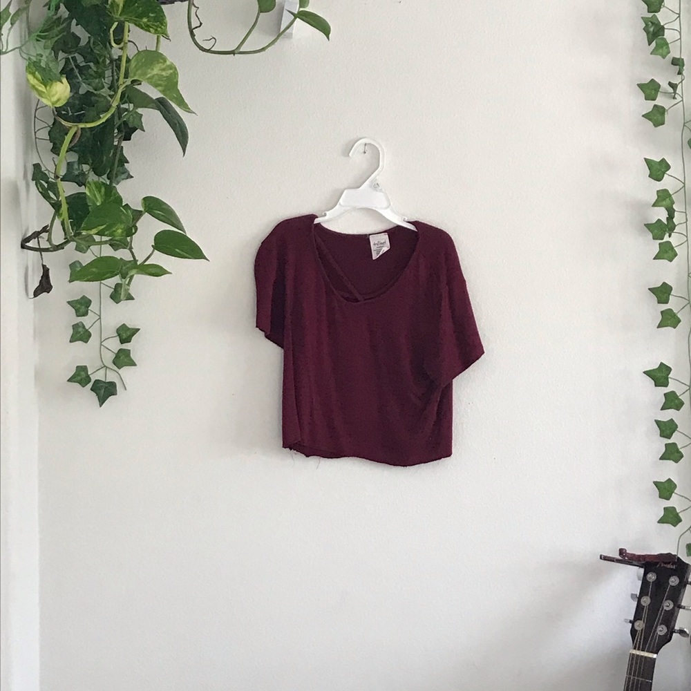 Maroon crossed next crop top